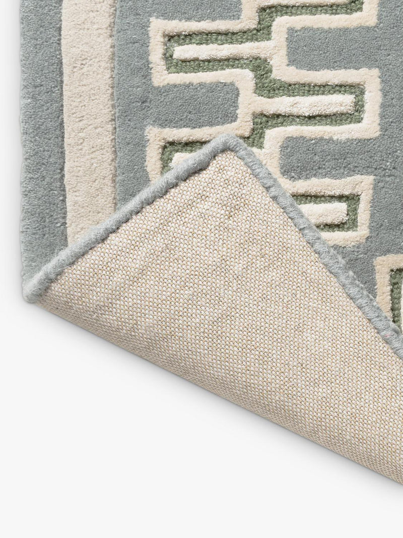 Sanderson Linnean pure wool rug in porcelain with geometric pattern - British product