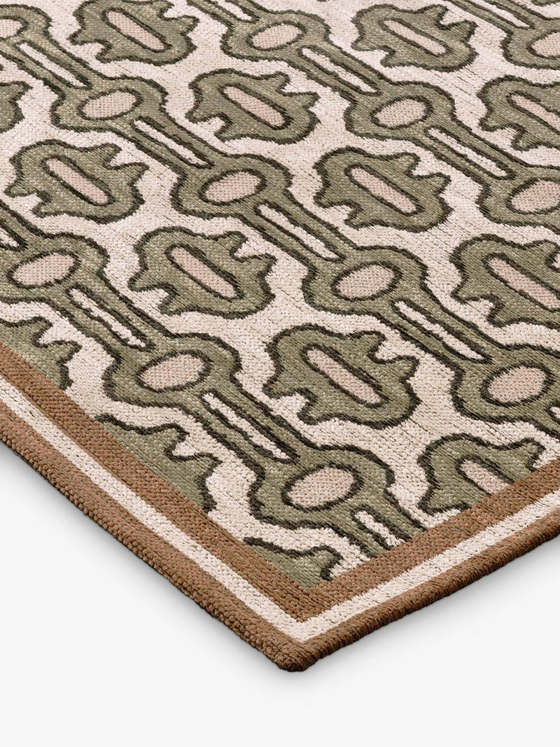 Sanderson Matmi abstract rug avocado green 200x140cm - British product