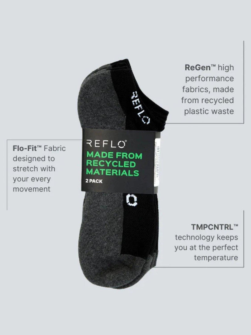 REFLO Lugano crew socks black grey (British brand)