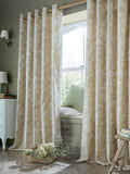 Laura Ashley Lloyd lined eyelet curtains in caramel 112x183cm - British product