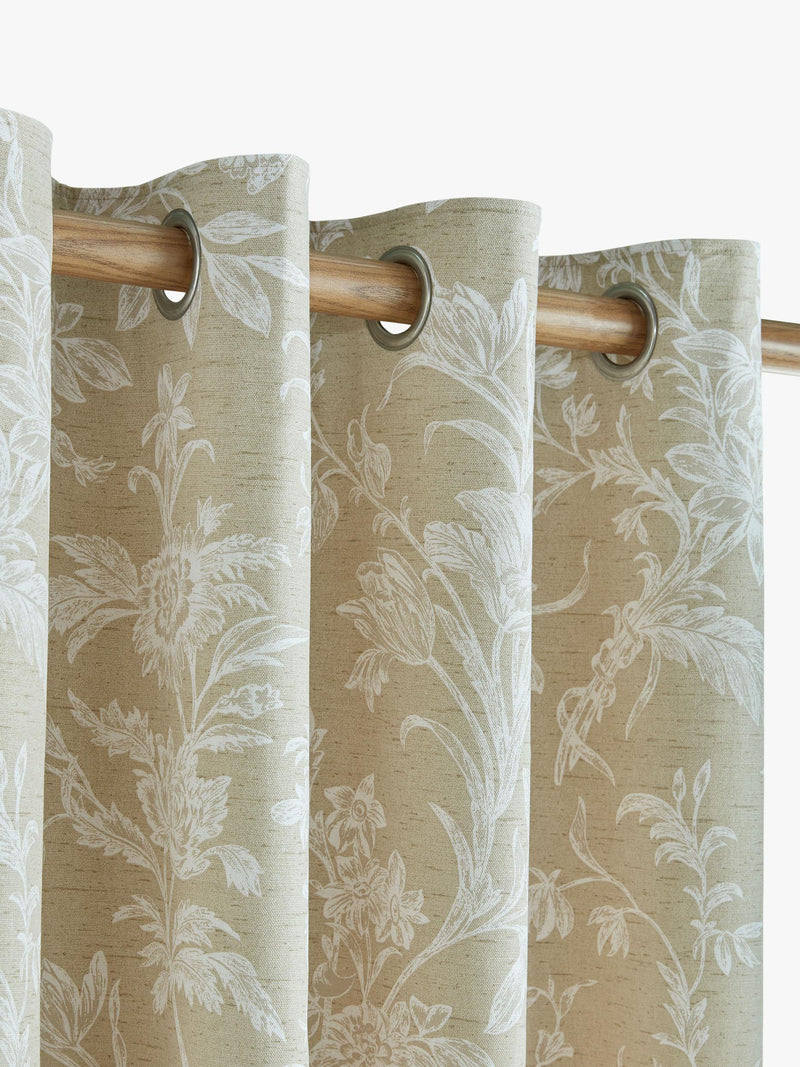 Laura Ashley Lloyd lined eyelet curtains in caramel 112x183cm - British product