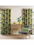 Orla Kiely Multi Stem fern ochre eyelet curtains, UK version