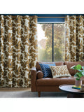 Orla Kiely Wildflower Coffee Lined Eyelet Curtain Pair 117cm x 137cm