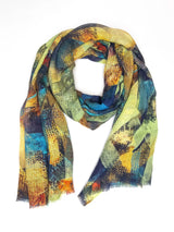 John Lewis Alie Street Mariselle Wool Rich Scarf, Azure Muse, 180cm x 70cm- Buy online at McGrocer