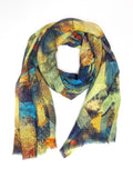 Alie Street Mariselle wool silk scarf Azure Muse - British product