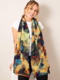 Alie Street Mariselle wool silk scarf Azure Muse - British product