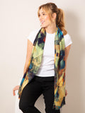 Alie Street Mariselle wool silk scarf Azure Muse - British product