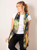 Alie Street Mariselle wool silk scarf Azure Muse - British product