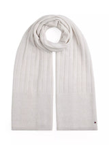 John Lewis Tommy Hilfiger Flag Ribbed Scarf Grey Whisper- Buy online at McGrocer