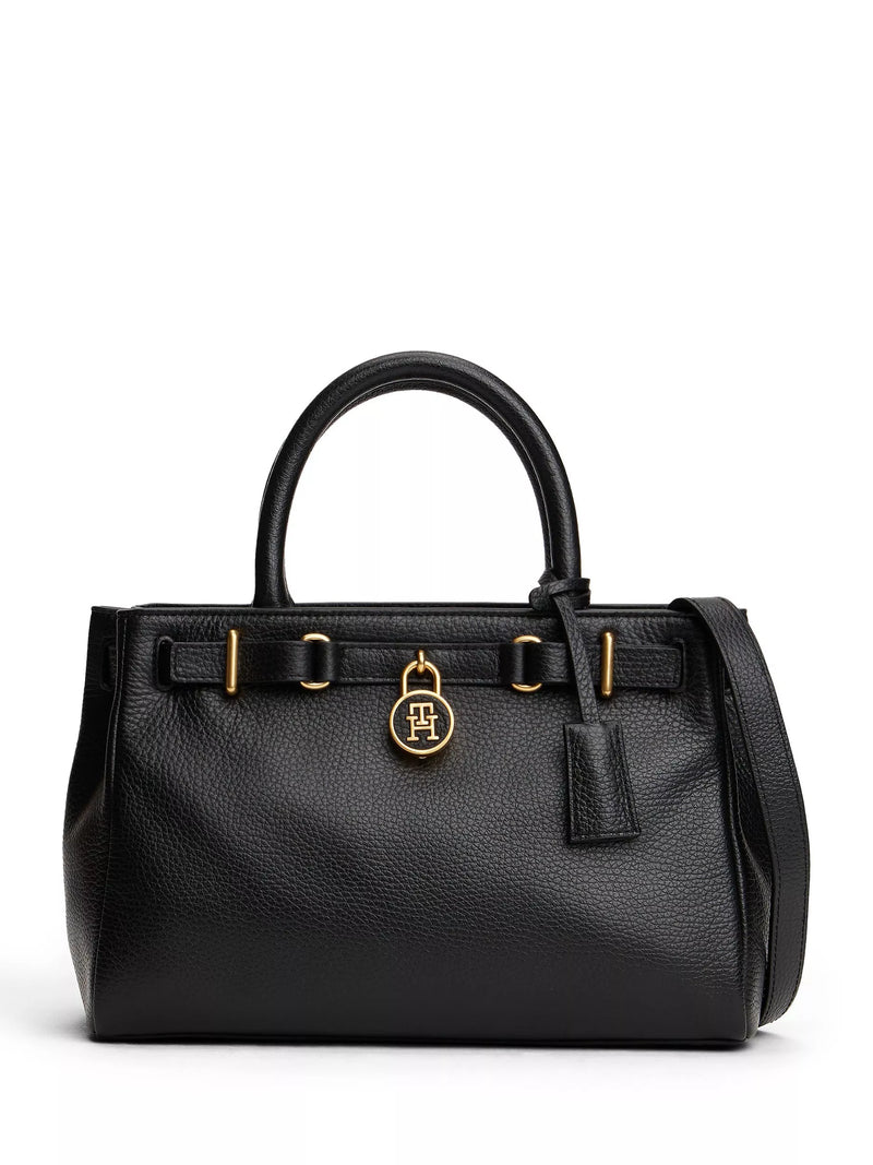 Tommy Hilfiger black leather crossbody bag - British product