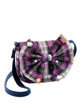 John Lewis Stych Kids' Check Bow Cross Body Bag, Purple- Buy online at McGrocer