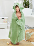 JoJo Maman Bébé kids large dinosaur hooded towel green, UK version