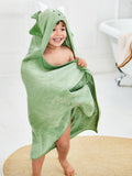 JoJo Maman Bébé kids large dinosaur hooded towel green, UK version