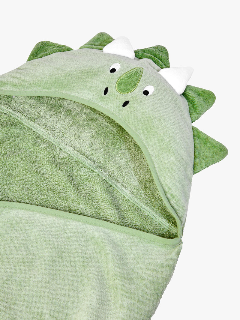 JoJo Maman Bébé kids large dinosaur hooded towel green, UK version