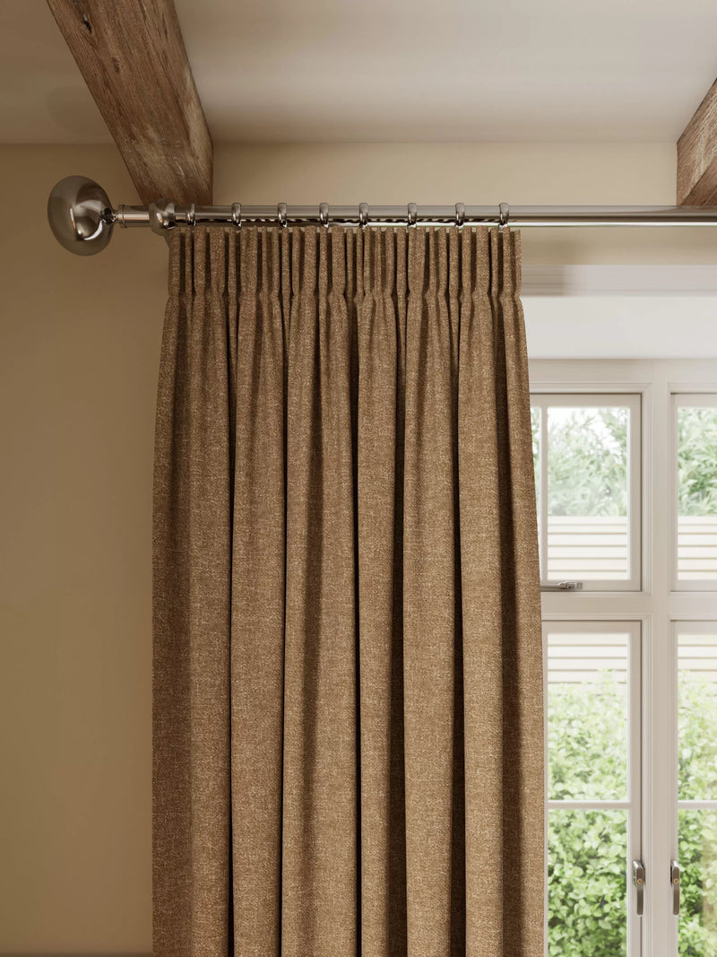 John Lewis Rustic Twill Blackout Lined Pencil Pleat Curtains Pair 167 x 137cm