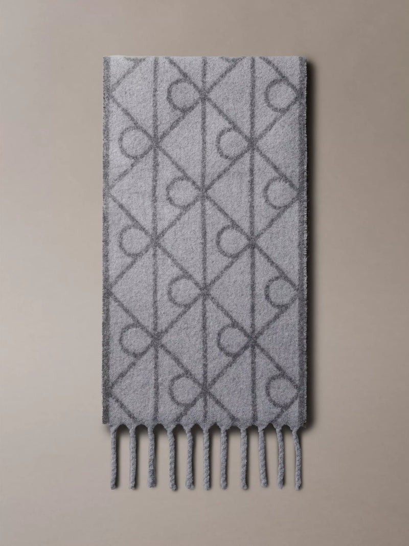 Calvin Klein wool blend logo scarf in charcoal (British brand)