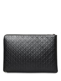 Calvin Klein leather embossed monogram pouch in black, imported from the UK