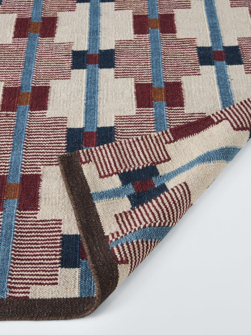 John Lewis Calado geometric rug in burnt umber - British product