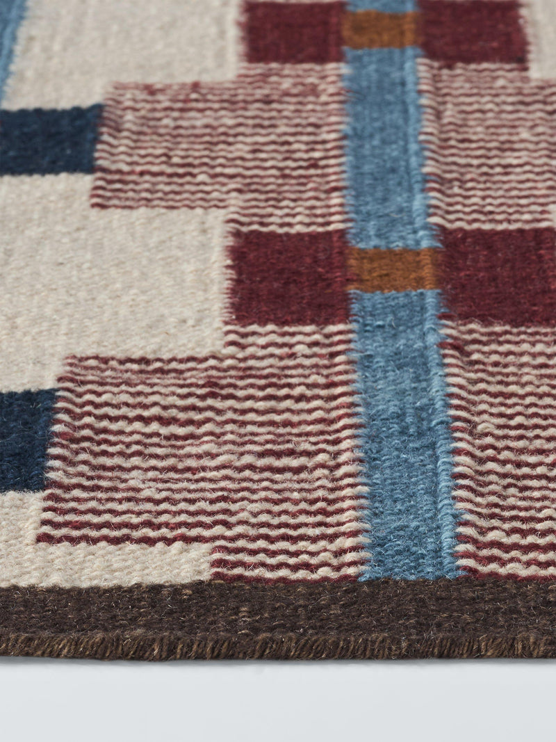 John Lewis Calado geometric rug in burnt umber - British product