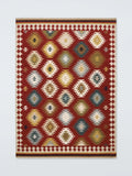 John Lewis Ediz Kelim Hand Woven Wool Rich Rug, Deep Red, L180 x W120cm