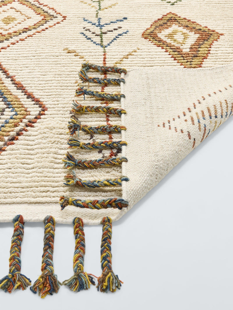 John Lewis Zahar Berber rug white multi 120x180cm, imported from the UK