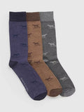 Rodd & Gunn cotton blend socks pack of 3 dog pattern (British brand)