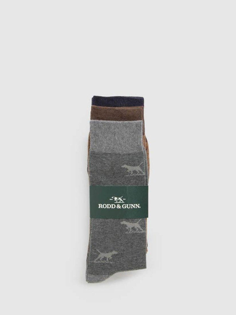 Rodd & Gunn cotton blend socks pack of 3 dog pattern (British brand)