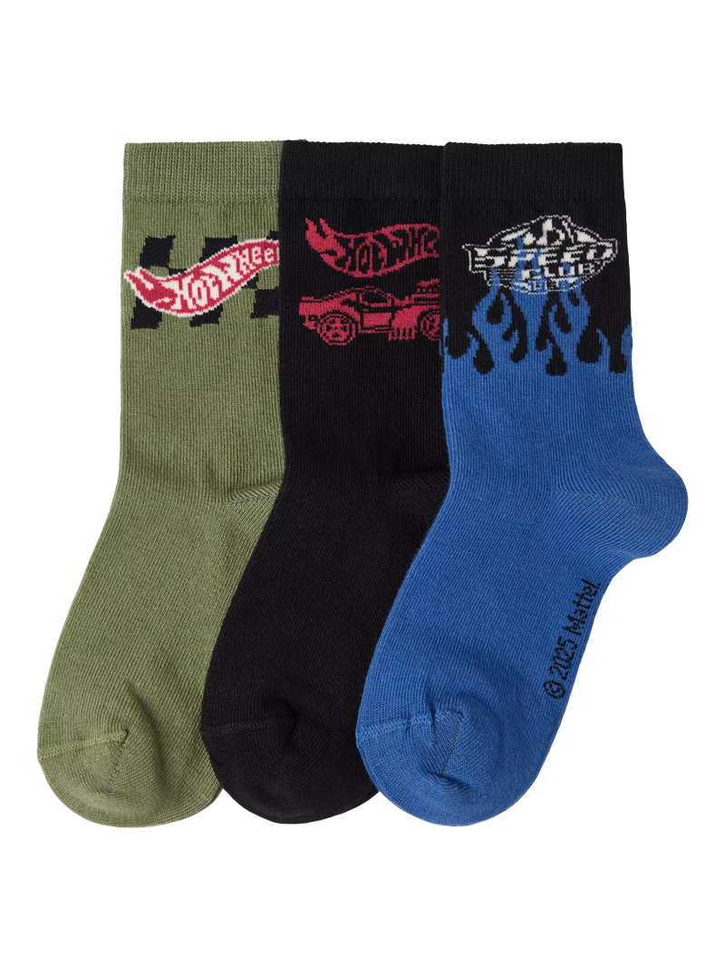 Lindex Hot Wheels socks pack of 3 black multi (British brand)