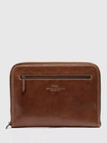 Rodd & Gunn cognac leather file with zip pocket - British product