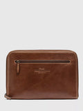Rodd & Gunn Picton medium leather file in cognac - British product