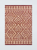 John Lewis Khira Kelim Hand Woven Jute Blend Rug, Burnt Umber, L180 x W120cm
