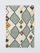 John Lewis John Lewis Omar Berber White/Blue Pure Wool Hand Woven Rug, 180 x 120 cm- Buy online at McGrocer