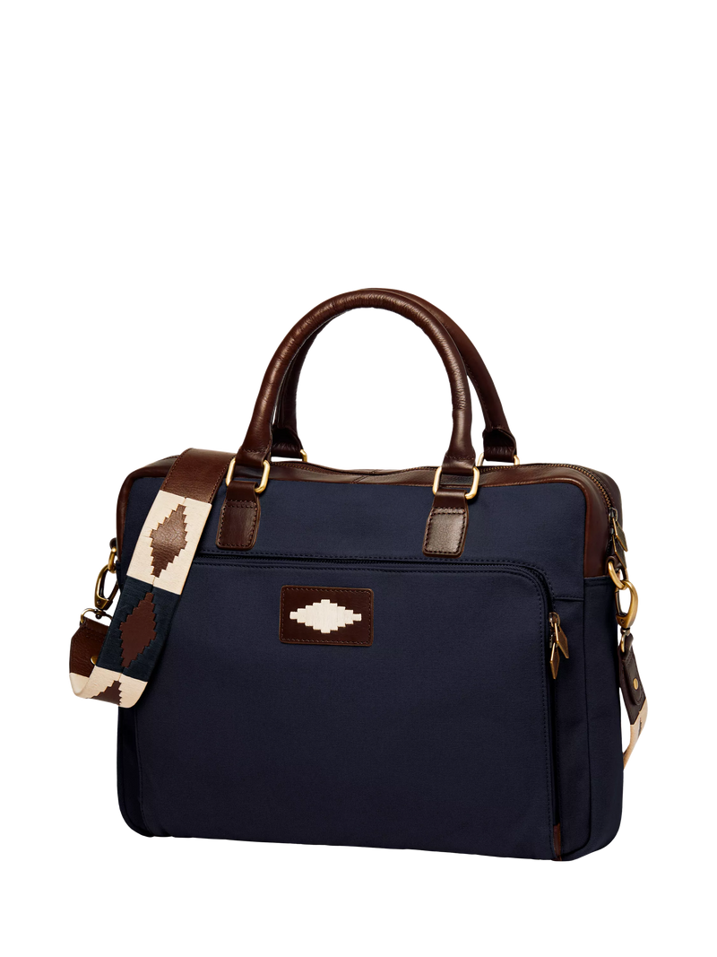 Pampeano Mensajero laptop briefcase in canvas with leather trim - British product