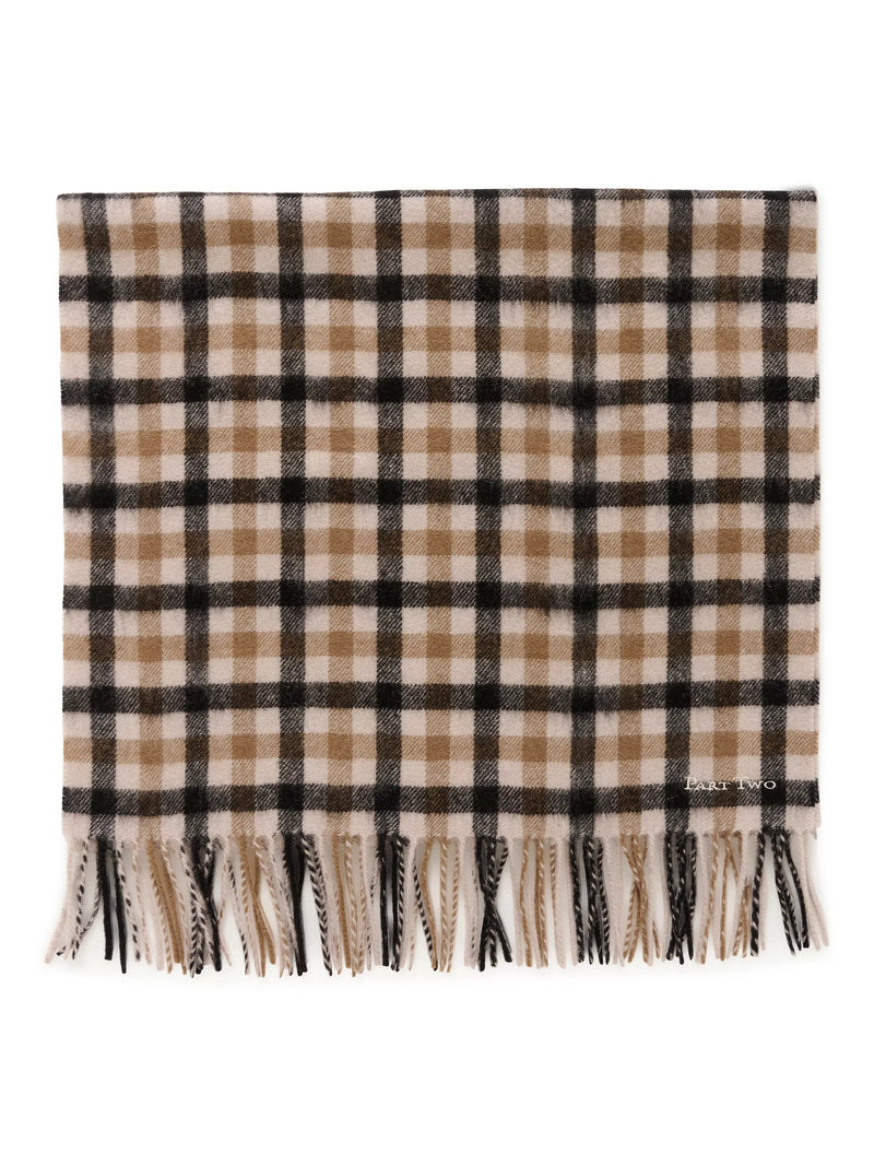 Part Two plaid pure wool scarf 46x182cm, UK version