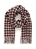 Part Two check wool scarf red multi, imported from the UK