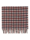 Part Two check wool scarf red multi, imported from the UK