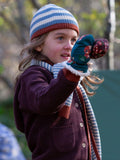 Little Green Radicals kids fox mittens blue, UK version