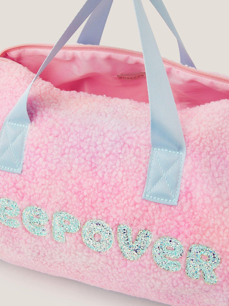 Monsoon faux fur unicorn sleepover duffle bag, UK version