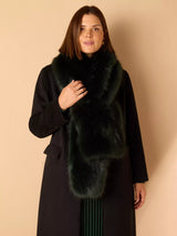 John Lewis Live Unlimited Faux Fur Scarf Dark Green- Buy online at McGrocer