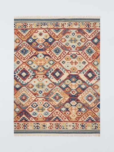 John Lewis John Lewis Amina Kelim Multi Hand Woven Wool Rug 180x120cm- Buy online at McGrocer