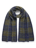 Celtic & Co. heritage check scarf in moss/multi, imported from the UK