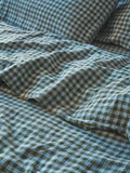 Piglet in Bed gingham linen flat sheet single (British brand)