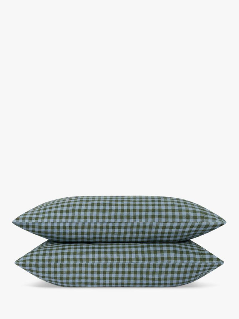 Piglet in Bed gingham linen blend bedding single - British product