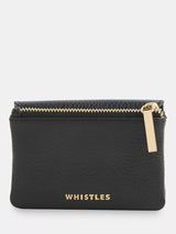 John Lewis Whistles Eli Triple Pouch Compact Leather Purse, Black- Buy online at McGrocer