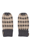 WHEAT kids' merino wool jacquard mittens charcoal, UK version