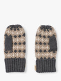 WHEAT kids' merino wool jacquard mittens charcoal, UK version