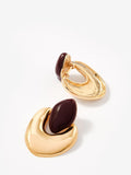 Mint Velvet gold burgundy stone stud earrings (British brand)