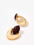 Mint Velvet gold burgundy stone stud earrings (British brand)