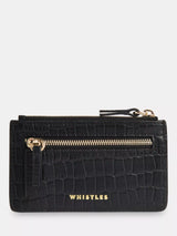 John Lewis Whistles Croc Zip Top Card Holder, Black- Buy online at McGrocer