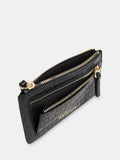 Whistles croc zip top card holder black leather, imported from the UK